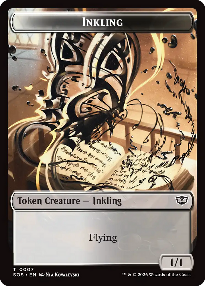 Inkling (0007) // Spirit (0011) Double-Sided Token [Secrets of Strixhaven Tokens]