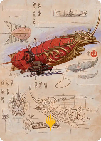Phoenix Fleet Airship Art Card (Gold-Stamped Planeswalker Symbol) [Avatar: The Last Airbender Art Series]