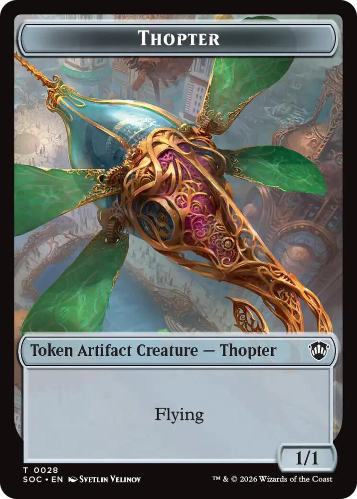 Thopter // Fractal (0004) Double-Sided Token [Secrets of Strixhaven Commander Tokens]