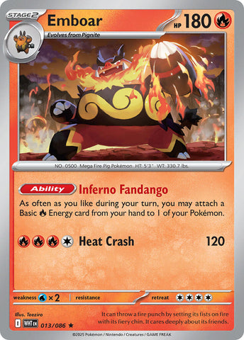 Emboar (013/086) (Deck Exclusive) [Scarlet & Violet: White Flare]