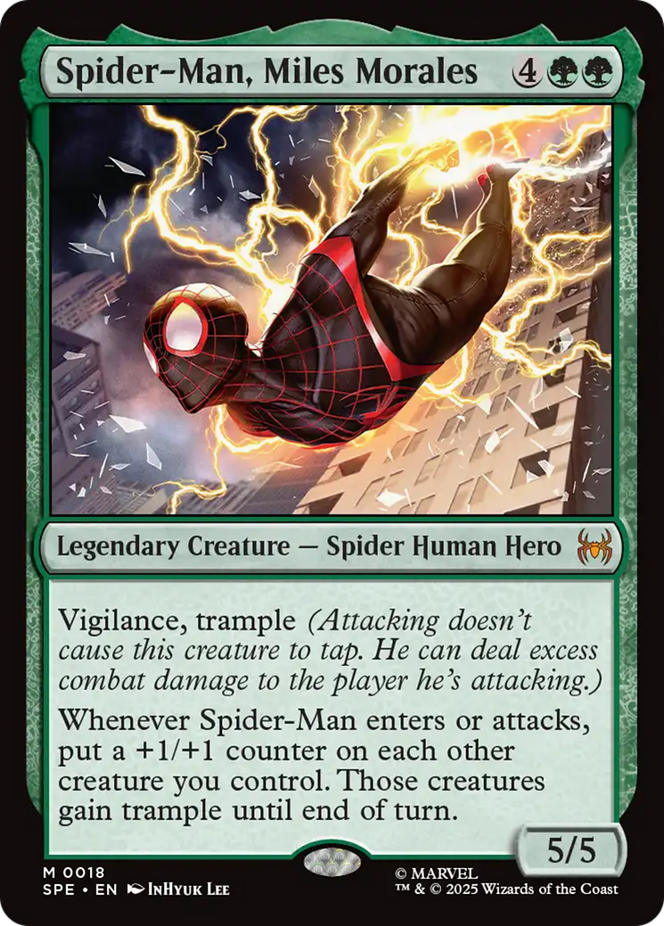 mtg spider man serialized cards Spider-Man, Miles Morales [Marvel's Spider-Man: Eternal-Legal] Primary colour:Green MTG Jeskai Deck target creature you control Skithiryx, the Blight Dragon
