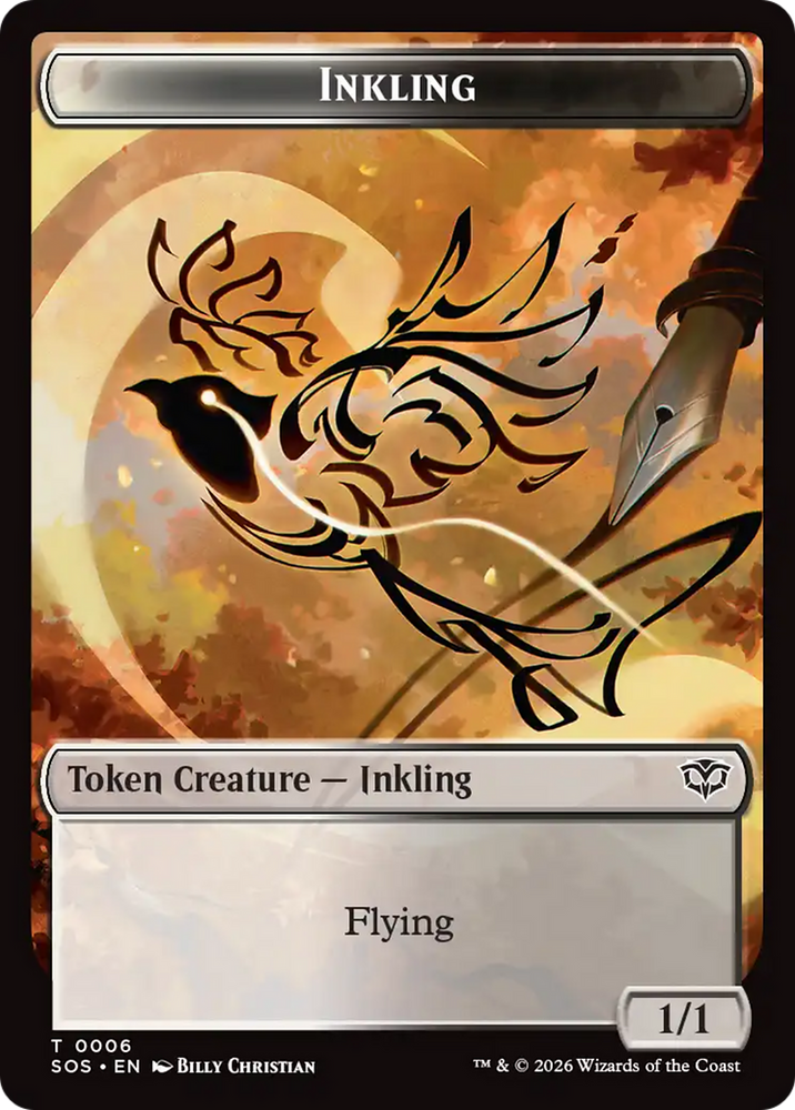 Inkling (0006) // Spirit (0010) Double-Sided Token [Secrets of Strixhaven Tokens]