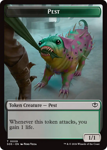 Fractal (0005) // Pest (0009) Double-Sided Token [Secrets of Strixhaven Tokens]