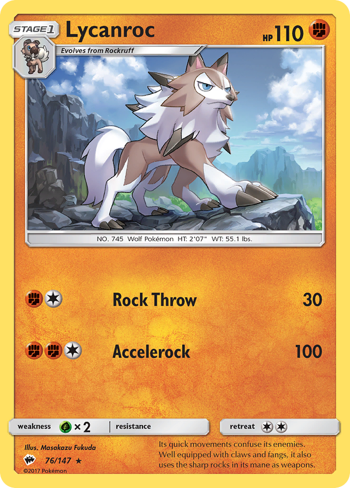 Lycanroc (76/147) [Sun & Moon: Burning Shadows]