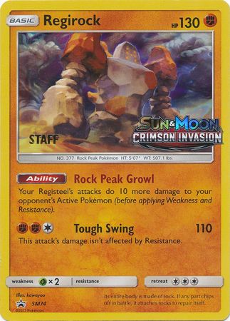 Regirock (SM74) (Staff Prerelease Promo) [Sun & Moon: Black Star Promos]